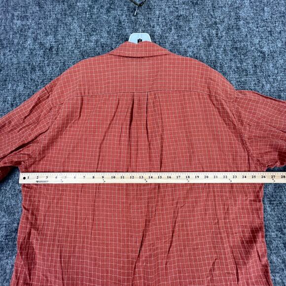 J Crew Shirt Mens Extra Large Brown Cotton Plaid Relaxed Fit Business Casual - Picture 4 of 6